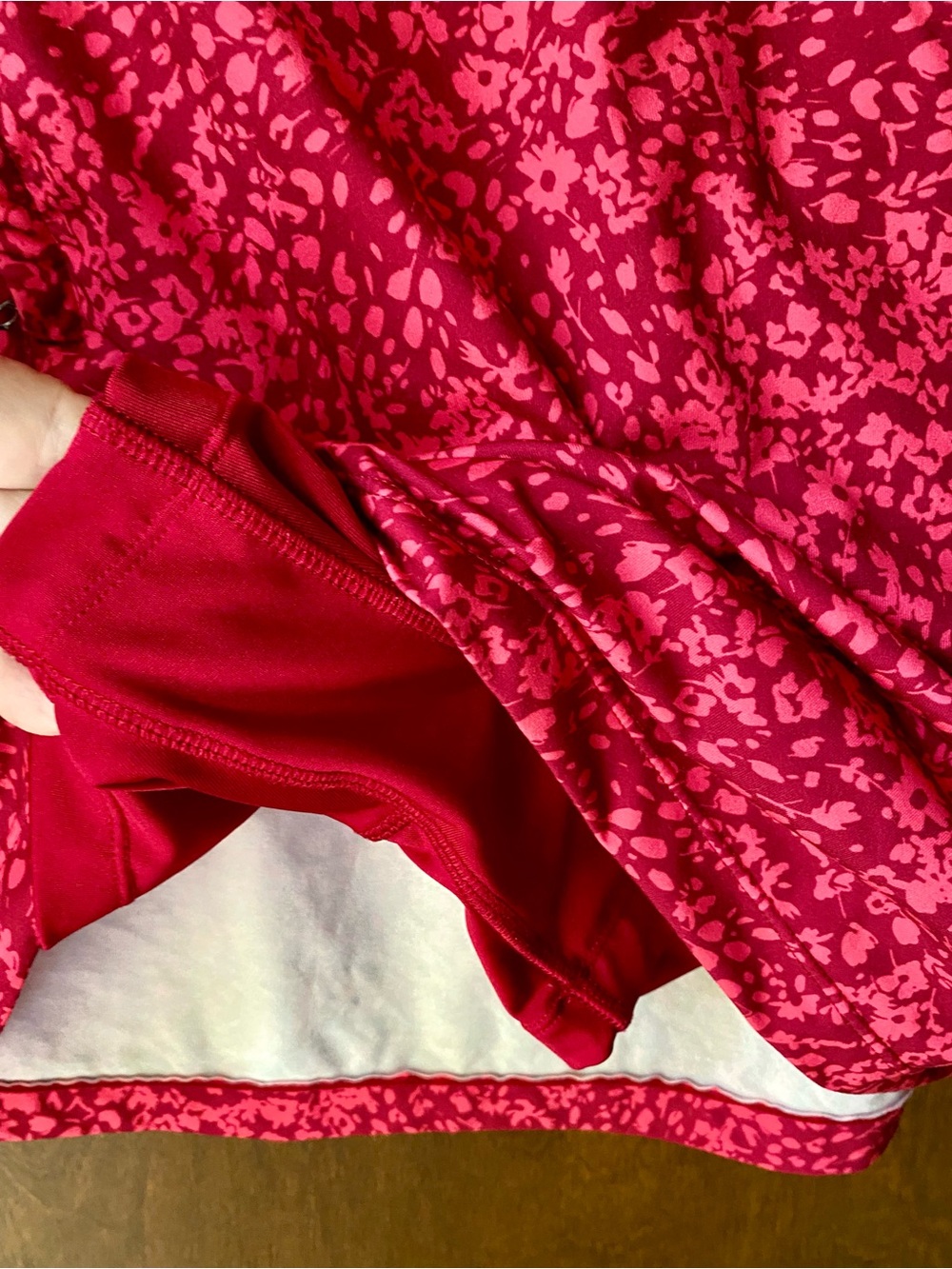Jockey Red & Pink Floral Printed Skort Size XL, Zippered Pockets - Picture 8 of 12